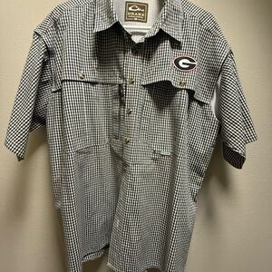 Drake waterfowl men’s UGA Georgia Bulldog button up